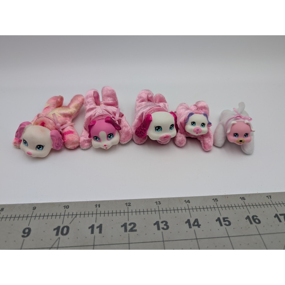 Puppy Surprise Pink Puppies Dog Mini Lot Of 5 Replacement Stuffed Animal‎ Toy